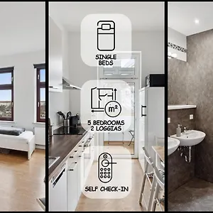 Fuer 13 Gaeste, 5 Schlafzimmer, 2 Baeder, 2 Loggia's, Zentrum Ost Apartment